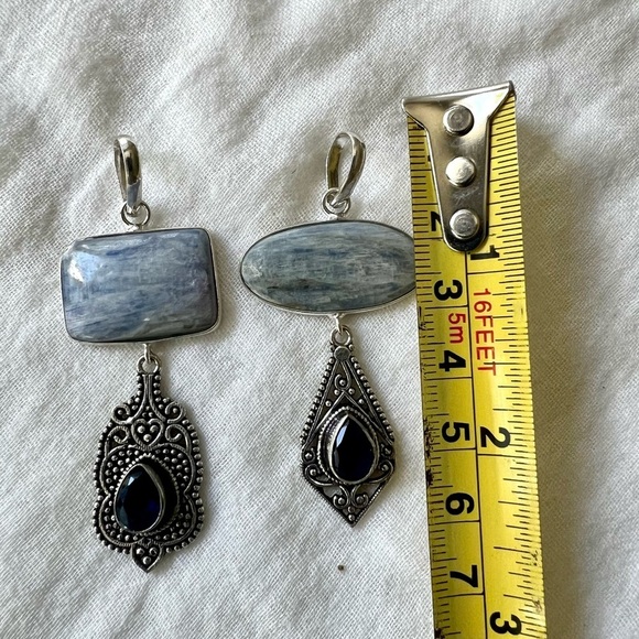 925 You Choose! Kyanite Chandelier Pendant Necklace - Picture 6 of 6